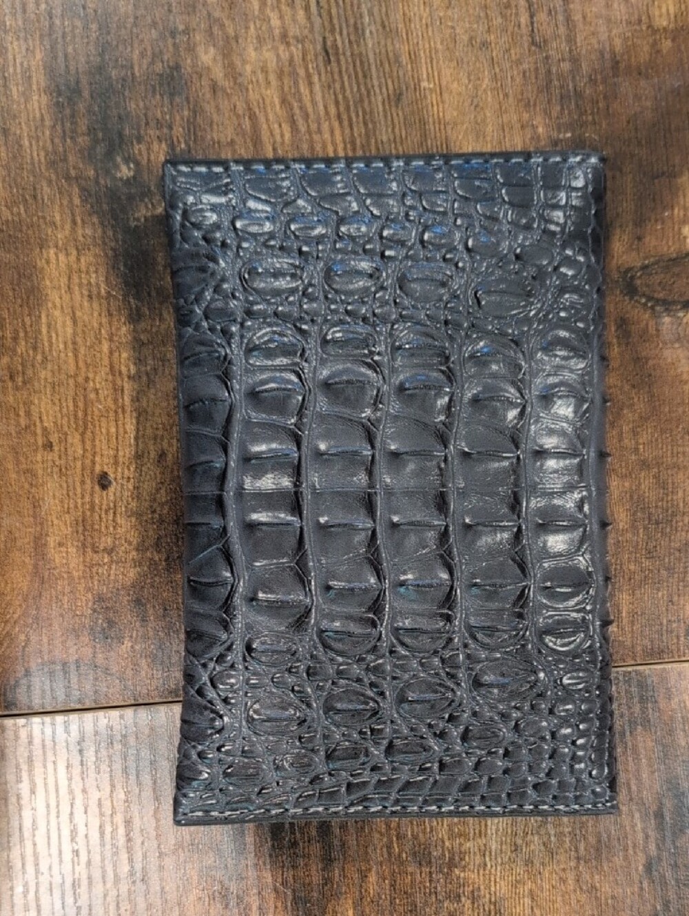 Black Croc-Embossed Tote Bag with Matching Crossbody - Picture 7 of 11